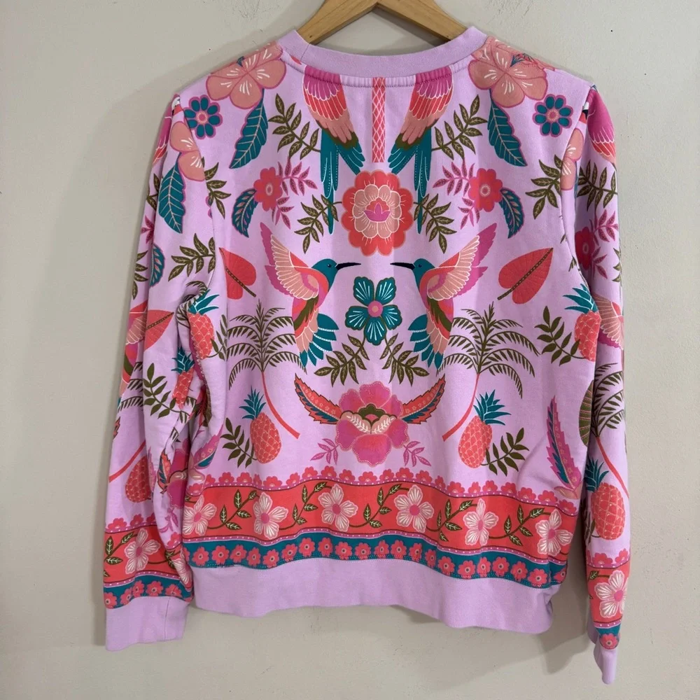 Boden Women's Floral Hummingbird Graphic Sweatshirt size S Casual Athleisure - Picture 2 of 10
